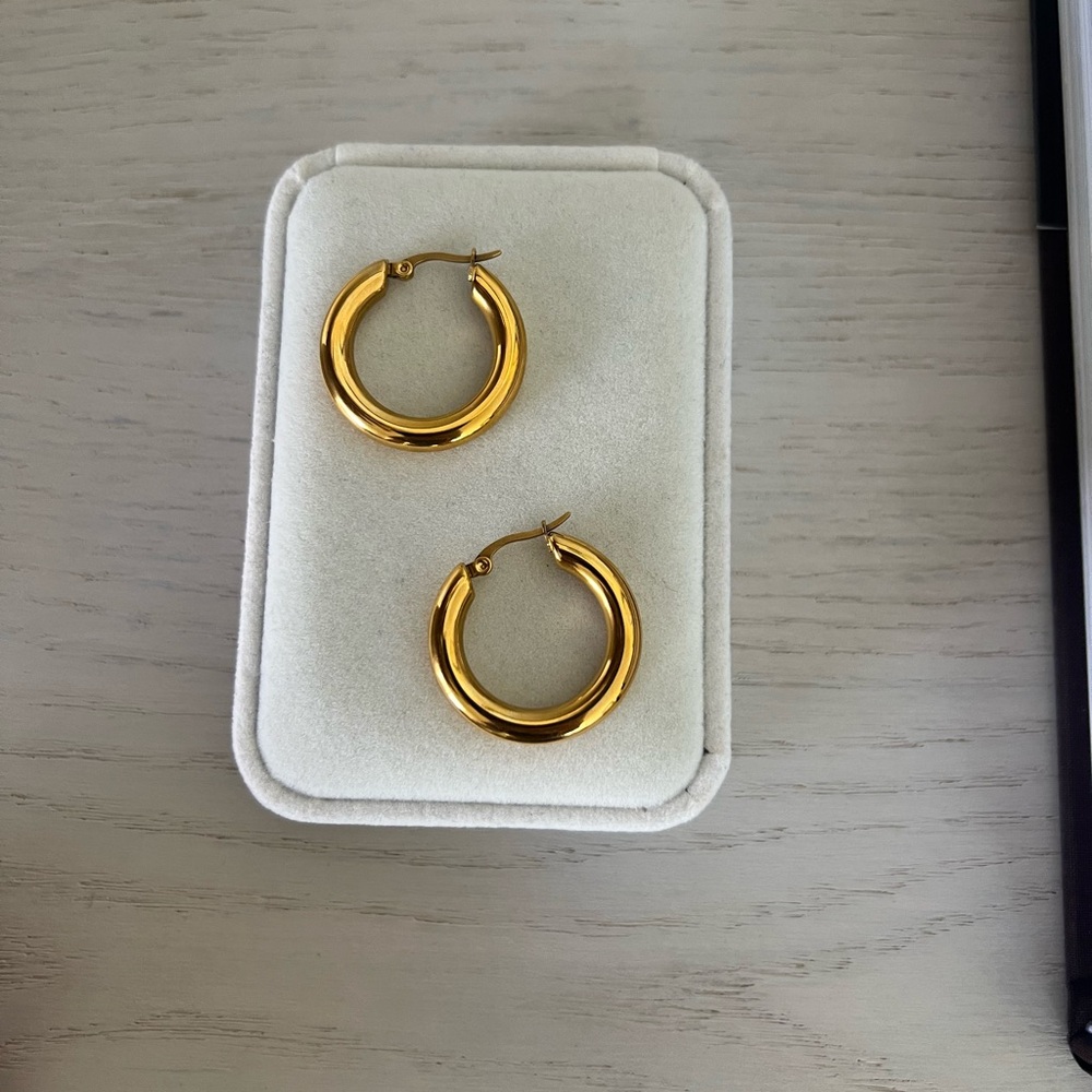 Gold Colored Hoop Earrings